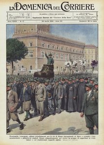Dreißigtausend Stiefel marschieren triumphierend durch die Straßen von Rom und preisen den Duce und tragen ihre